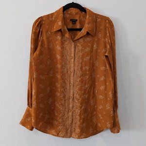 Ann Taylor Factory Printed Satin Blouse